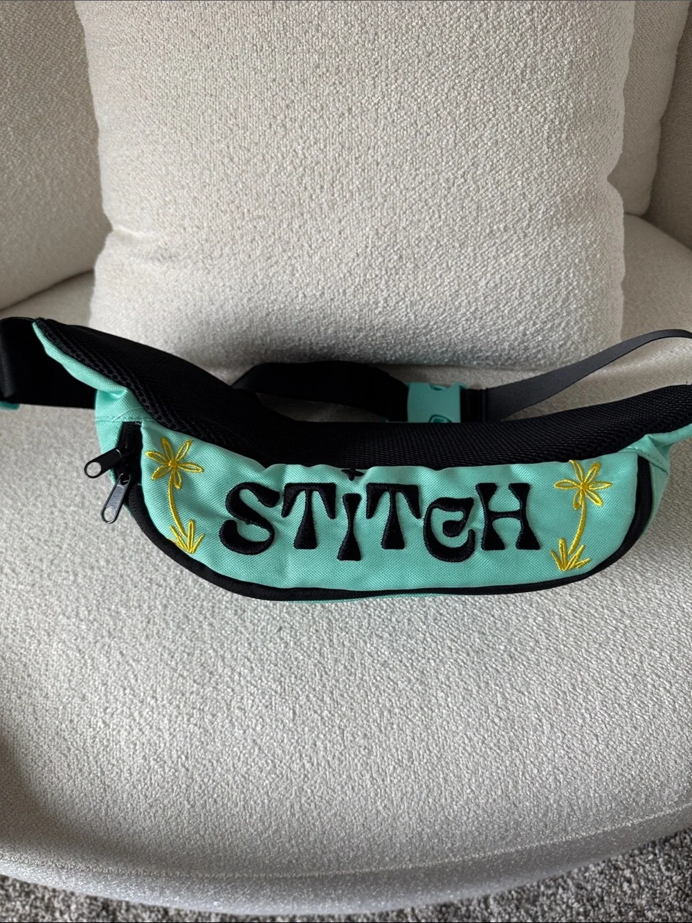 Disney Mint Green Kids Fanny Pack with Stitch Embroidery